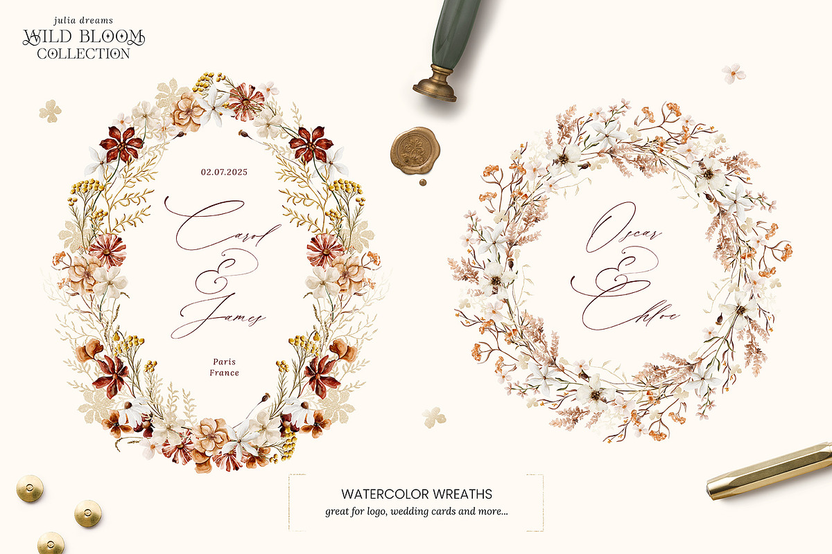 Wild Bloom Watercolor Collection, an Illustration by Julia Dreams (Photo 8 of 10)