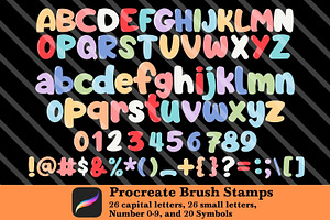 Alphabet & Number Procreate Stamp