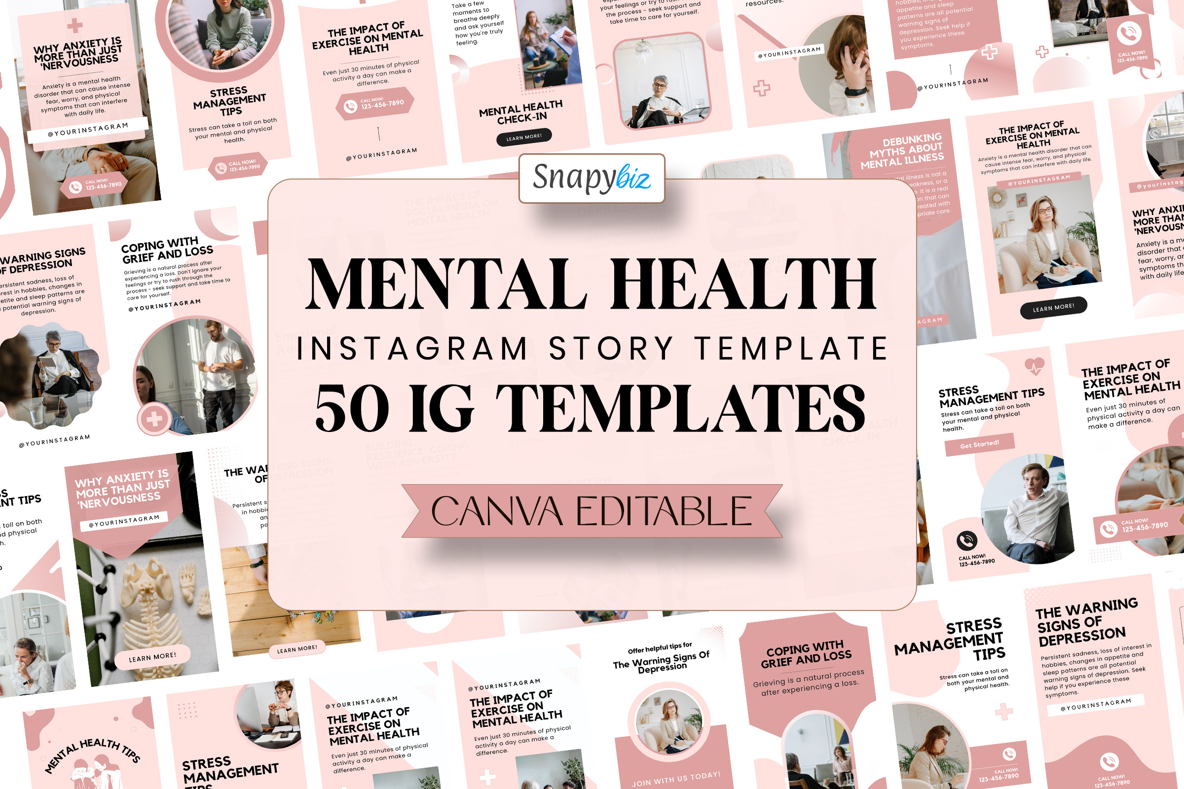 Mental Health Instagram Canva Story, a Social Media Template by Snapybiz