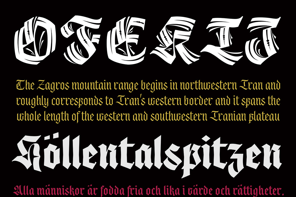 Origen Family Font, a Blackletter Font by Alex_Camacho_Studio (Photo 5 of 7)