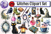 Witches Clipart Set, an Illustration by Design Market (Thumbnail 1 of 3)