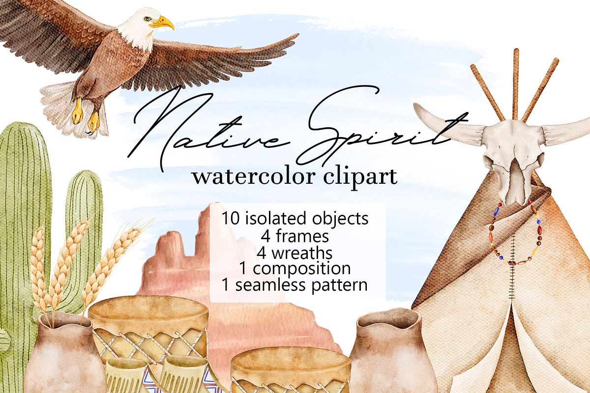 Native American Tribal Clipart, an Object Illustration by Eves_Aquadreams (Photo 1 of 7)
