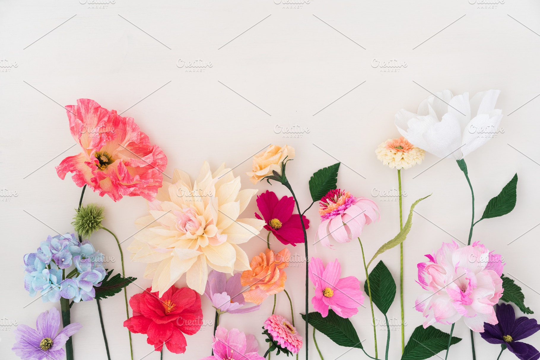 Crepe paper flowers stock photo containing paper flowers and zinnia, a Nature Photo by Elisabeth Cölfen