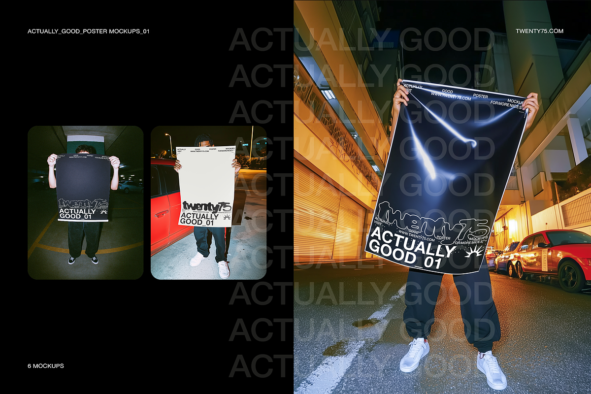 ACTUALLY GOOD POSTER MOCKUPS 01, a Product Mockup by Twenty75 (Photo 5 of 7)