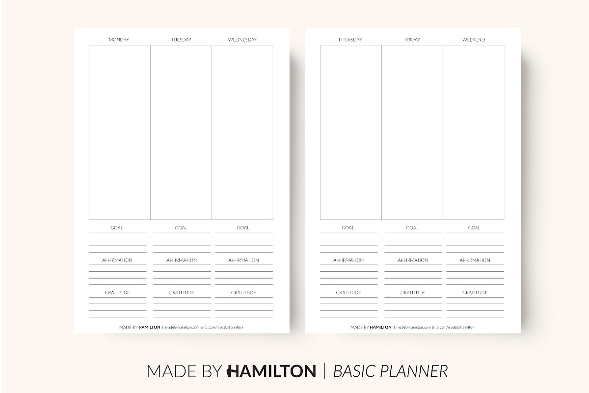 Weekly Happiness Printable Planner, a Stationery Template by Made By Hamilton (Photo 1 of 2)