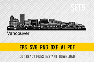 Vancouver City Skyline Cut SVG