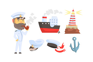 Mariner Attributes with Seaman, a Person Illustration by TopVectors