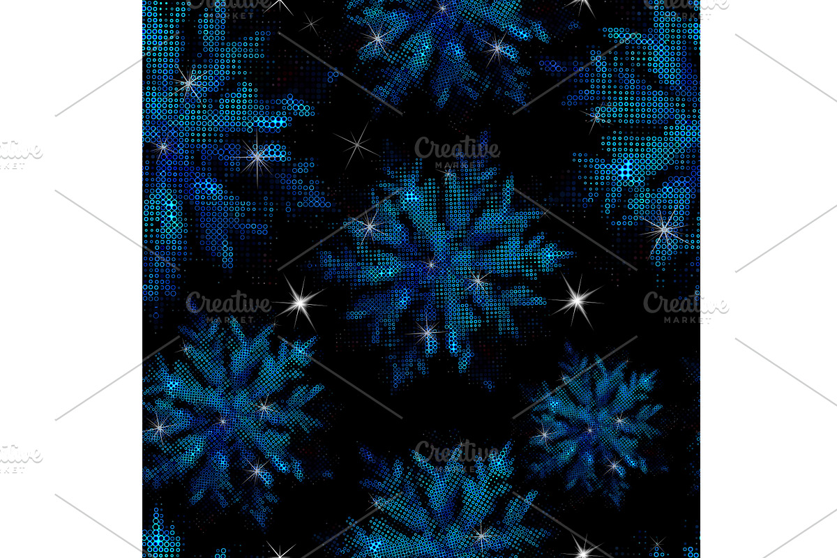 Snowflakes seamless pattern, hand, an Object Illustration by Nenahliadava Design