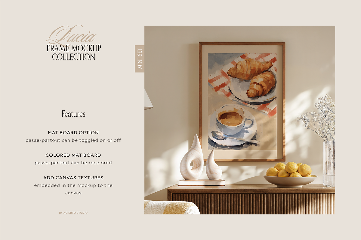 LUCIA Din A | Frame Mockup Mini Set, a Household Mockup by Acierto Studio (Photo 7 of 15)