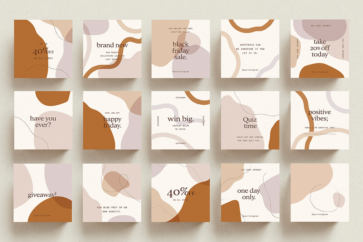 Organic Shapes Brand Pack, a Social Media Template by Galerie Design Studio (Photo 5 of 14)