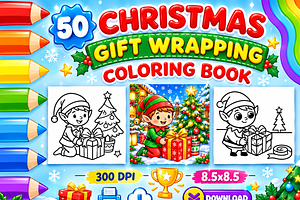 Christmas Gift Wrapping Coloring