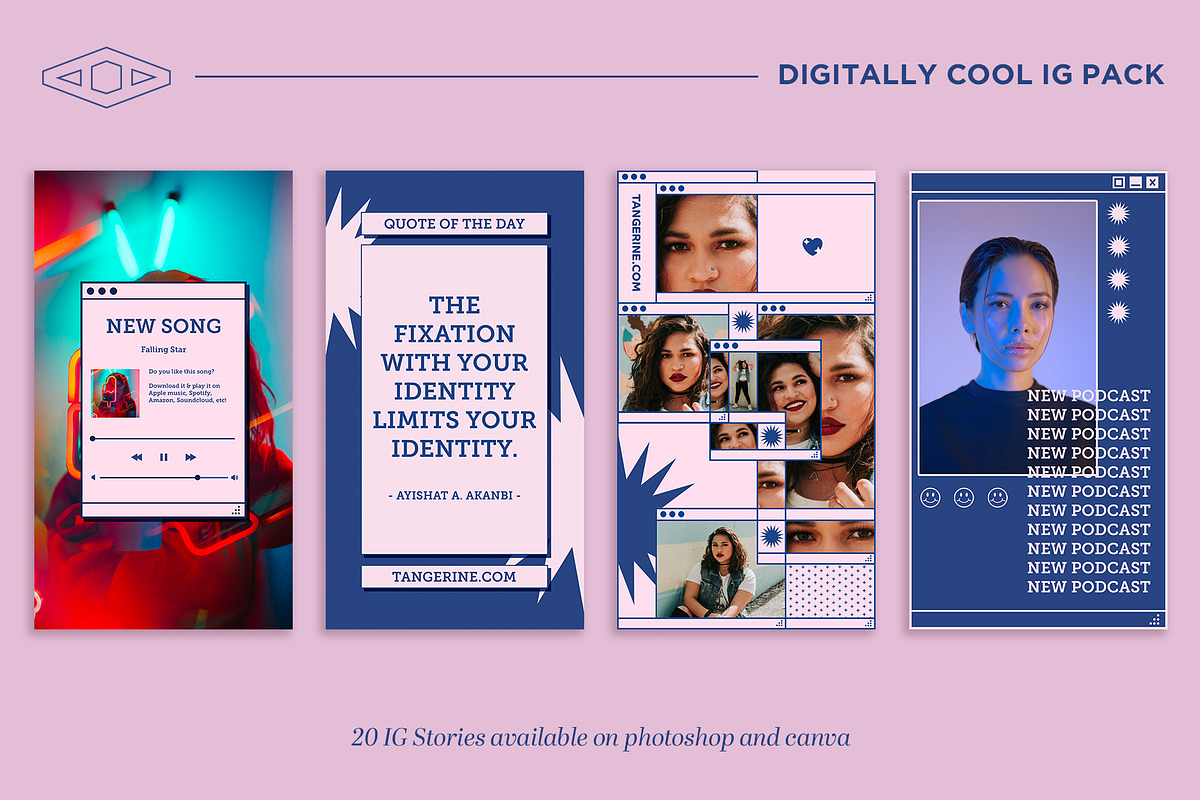 Digitally Cool IG Kit in PSD & CANVA, a Social Media Template by Tangerine Nation (Photo 10 of 13)