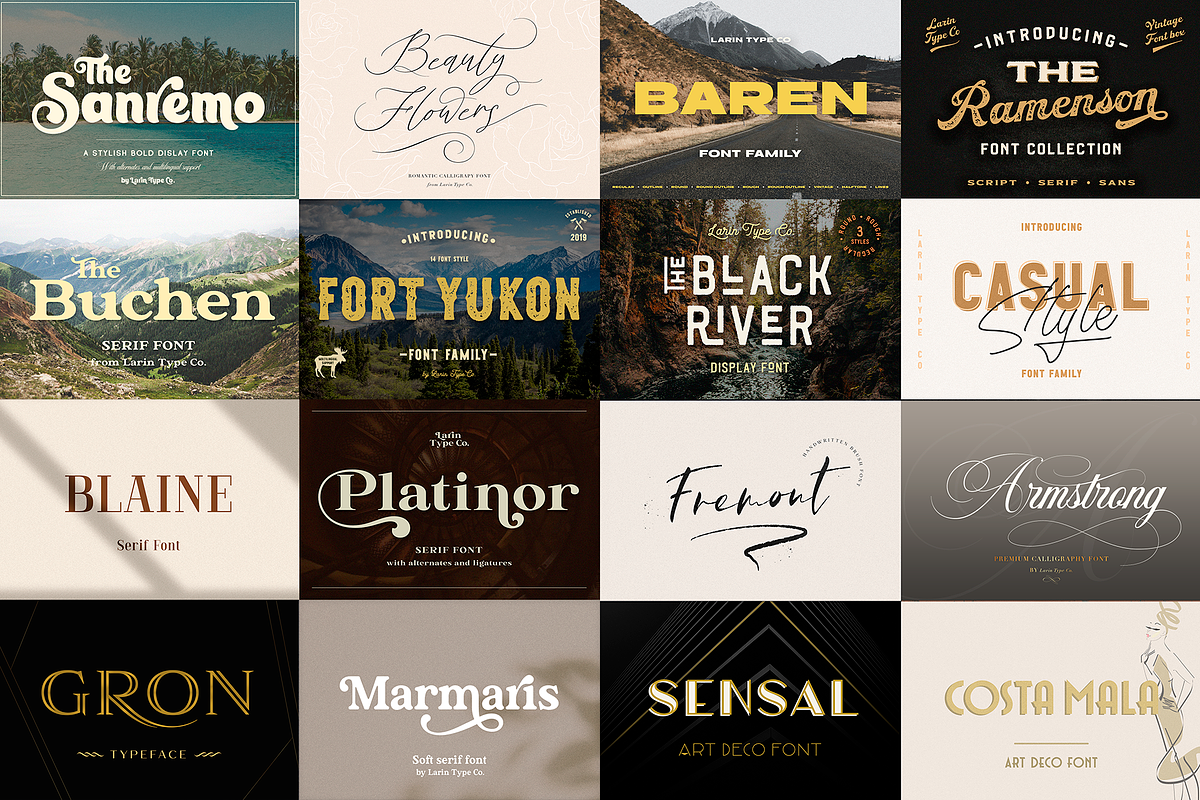 Exclusive Font Bundle, a Sans Serif Font by Larin Type Co. (Photo 8 of 15)