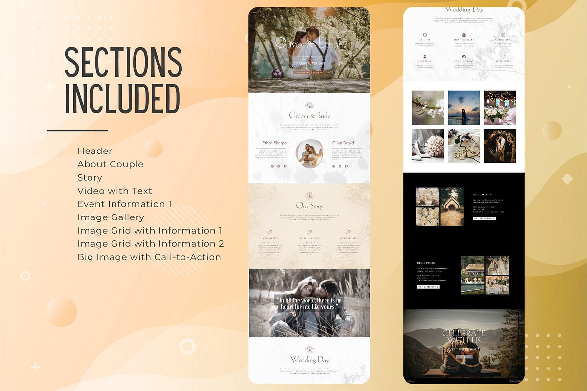Wedding Invitation Website Template, a Landing Page Template by Kromatic Design Studio (Photo 4 of 8)