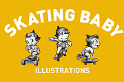 Skating Baby Illustrations, an Illustration by Inkwell Supply Co (Thumbnail 1 of 11)