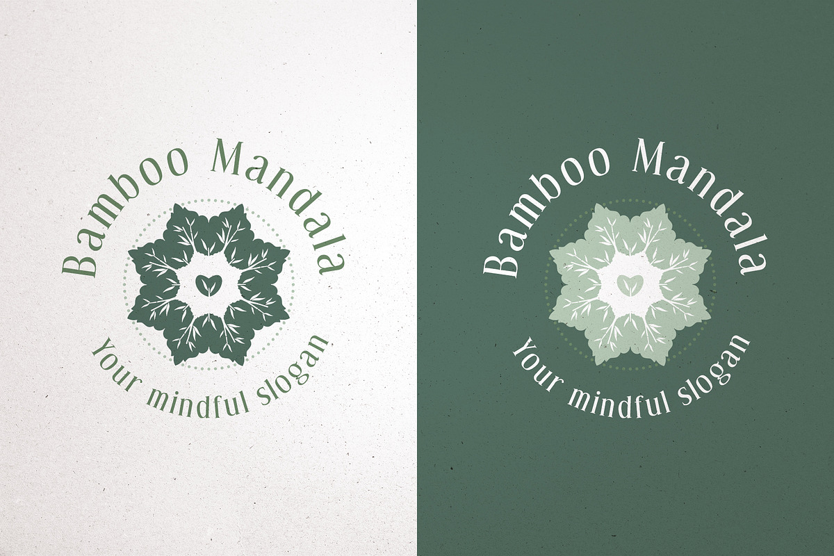 Yoga Bamboo Mandala Logo - Canva/AI preview 2