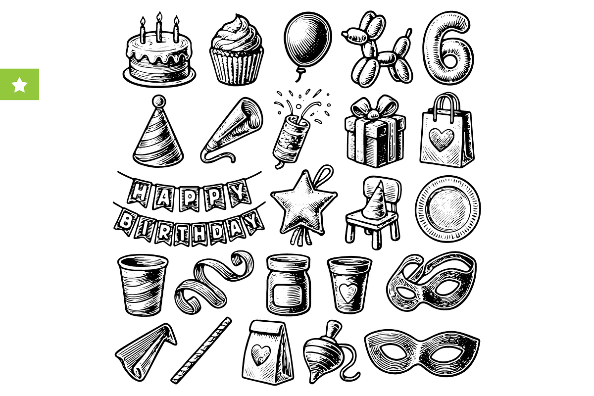 Birthday Party Set, an Object Graphic by RT Studio