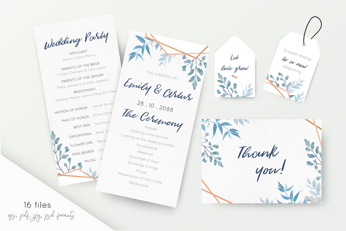 Wedding collection - Dusty blue, an Invitation Template by Alewiena (Photo 4 of 9)