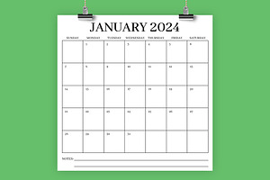 2024 Square 12x12 Calendar