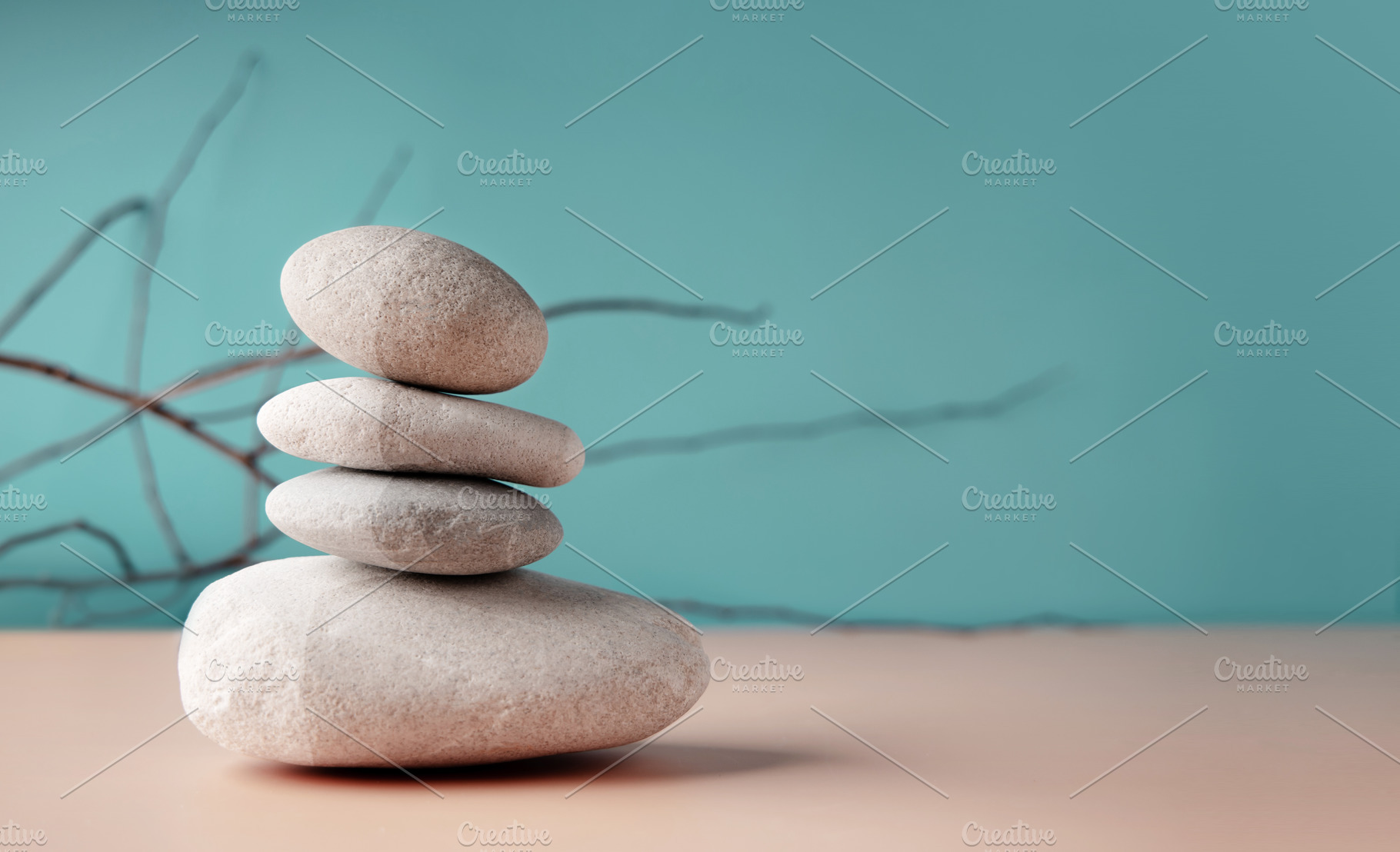 Stacked stones in perfect balance,Meditation, patience, and harm, a Photo by salmon.black