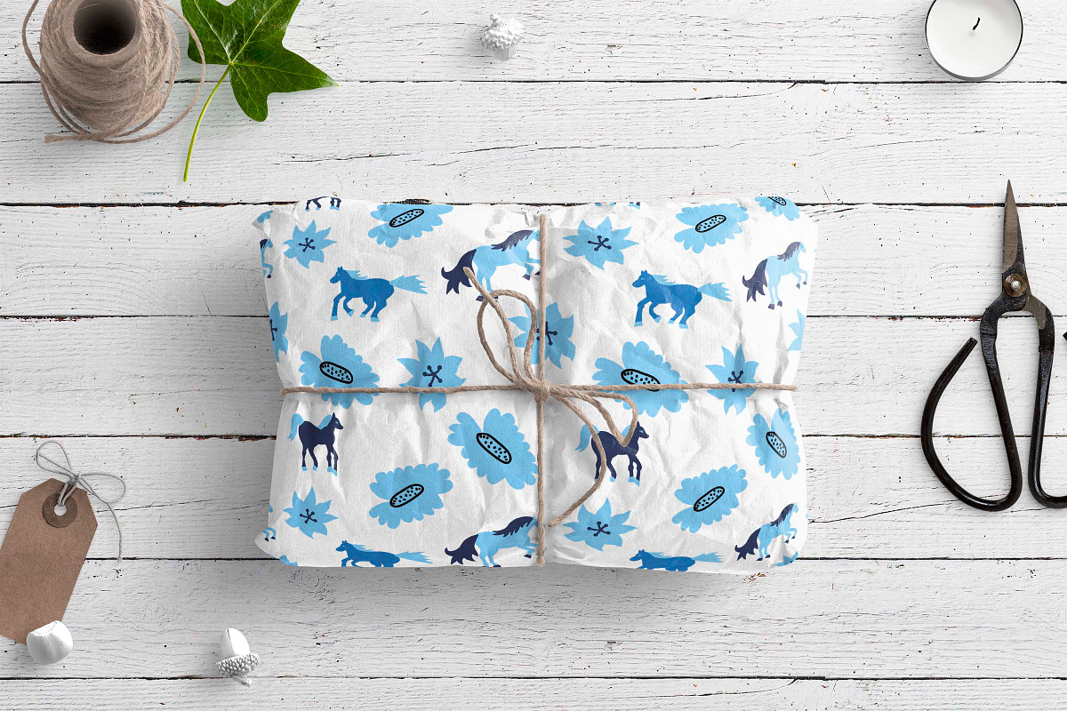 Christmas horse pattern eps, a Pattern Graphic by Lucyinyourheart (Photo 6 of 10)