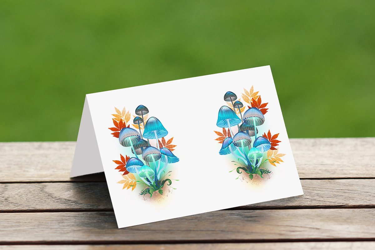 Composition with blue mushrooms, a Decorative Illustration by blackmoon9 (Photo 2 of 3)
