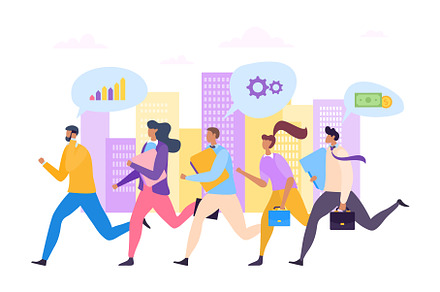 Businessmen running success
