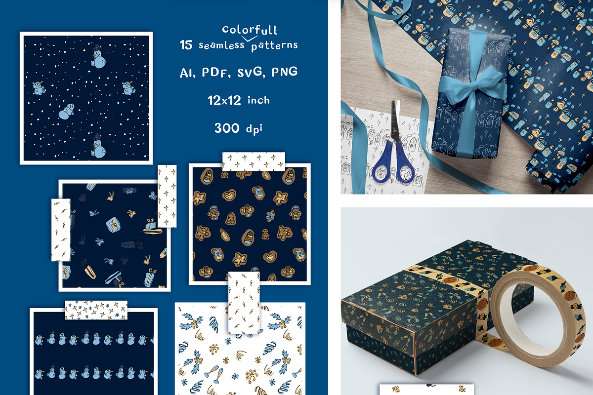 Christmas Doodle Bundle, a Seasonal Illustration by lokfrid (Photo 6 of 9)