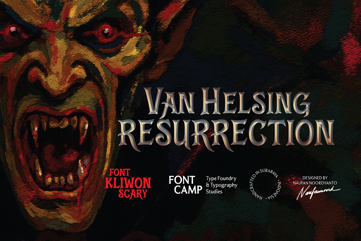 Kliwon Scary Font, a Serif Font by Fontcamp Type Foundry (Photo 9 of 13)
