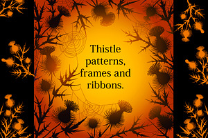 Thistle patterns, frames and ribbons