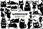Funny Quirky Cat Clipart, an Illustration by CreationArt (Thumbnail 1 of 5)