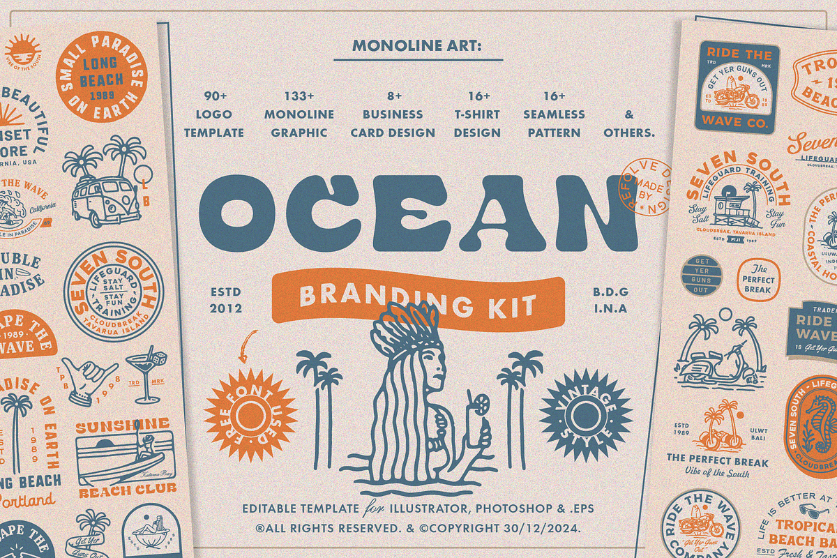 Ocean Branding Kit, a Branding & Logo Template by Refolve Design (Photo 1 of 25)