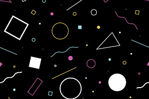 seamless pattern 80s. Vector.