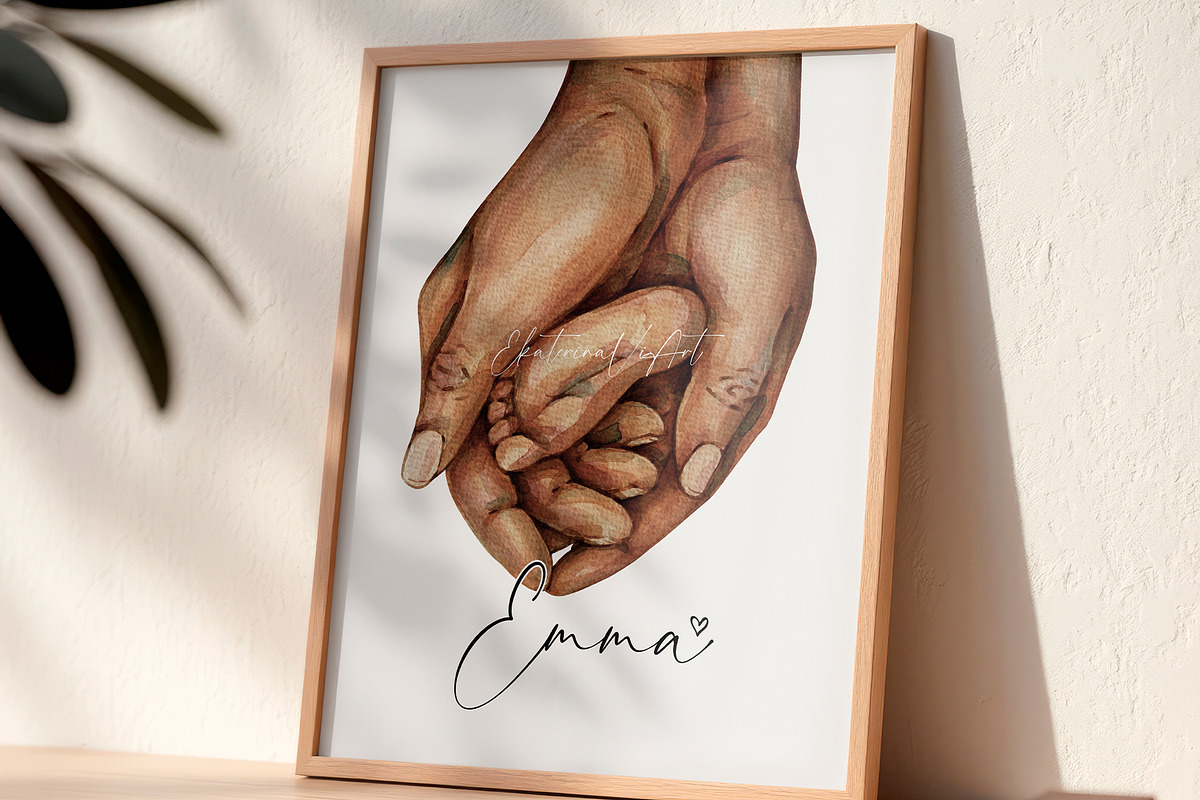 Baby Foot in Mother’s Hands Print, an Illustration by EkaterinaViArt (Photo 2 of 4)