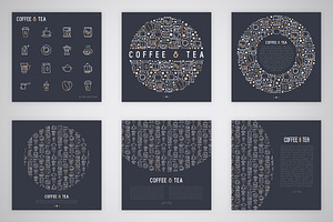 Coffee And Tea Icons Set Concept