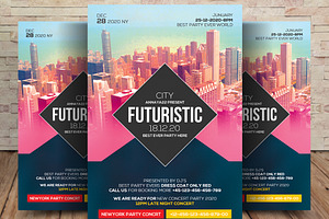 DJ Guest City Futurism Flyer Design