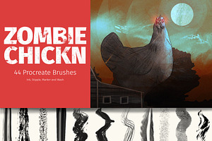 Zombie Chickn (ink brushes)