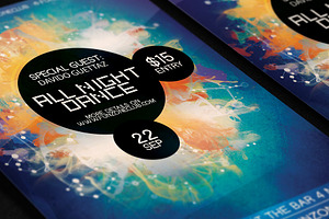 All Night Dance Colorful Party Flyer