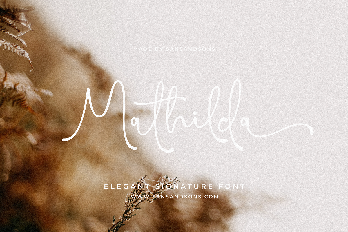 Mathilda - Modern Script, a Script Font by Sans & Sons (Photo 1 of 10)