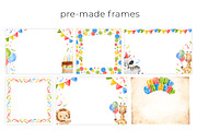 Baby Birthday watercolor clipart, a Seasonal Illustration by Eves_Aquadreams (Thumbnail 8 of 13)