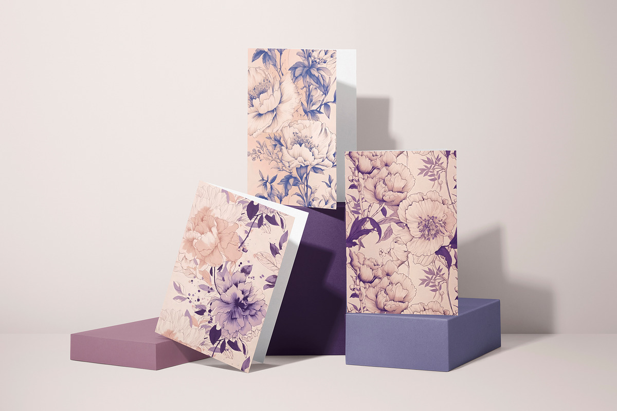 Vintage Ink Floral Patterns, a Pattern Graphic by Ninterints (Photo 7 of 15)