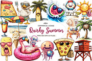 Quirky Summer Beach Day Clipart, an Illustration by CreationArt (Thumbnail 1 of 9)