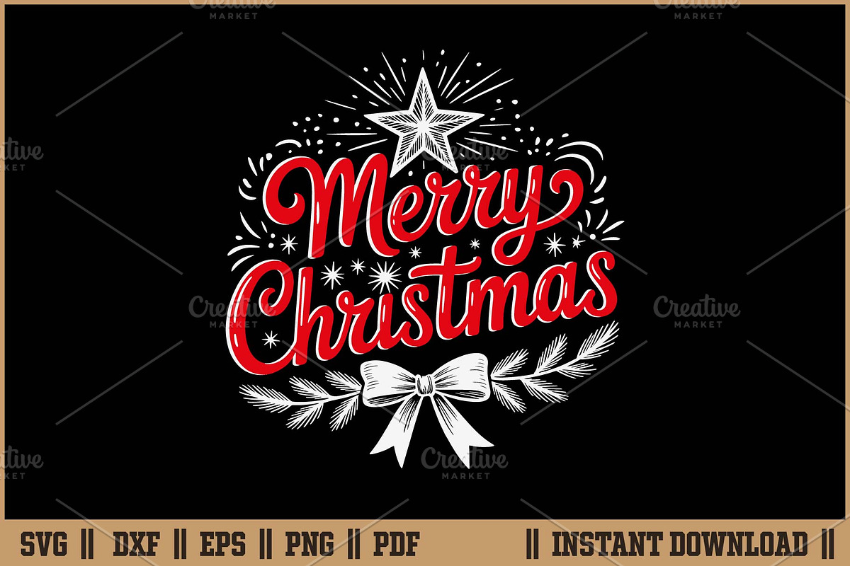 Merry Christmas Holiday Quote SVG, a Seasonal Illustration by Handy Arts Studio (Photo 1 of 3)