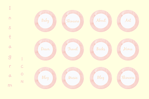 Pink Instagram Highlight Covers, a Social Media Template by HandmadeWithLove