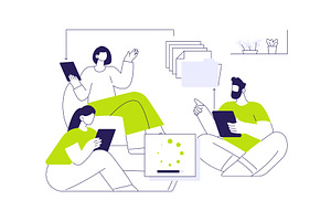 Sharing documents online abstract, a Technology Illustration by Visual Generation