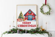 Christmas Chicken Watercolor Clipart, an Animal Illustration by ArtIrisArt (Thumbnail 6 of 6)