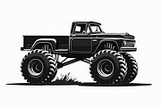 Big Wheel Truck Line Drawing, an Illustration by musafir_fashion (Thumbnail 3 of 9)