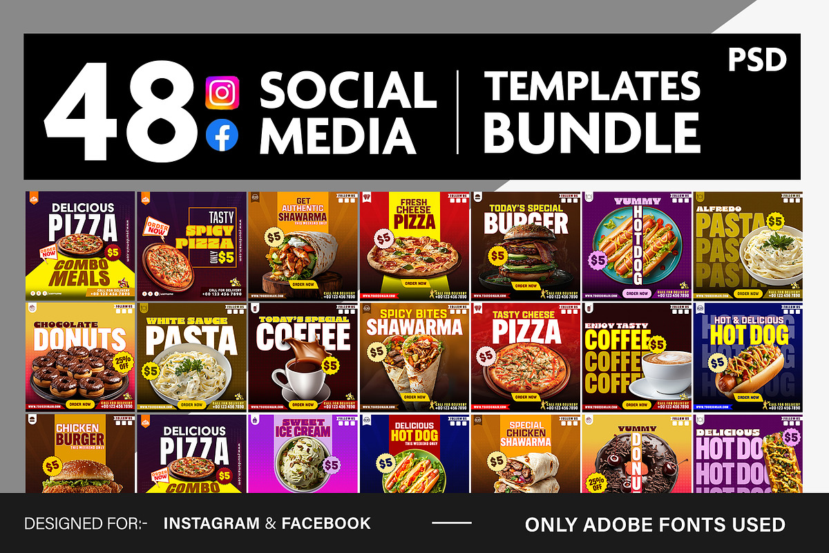 48 Food Social Media Templates – PSD, a Social Media Template by Allies Interactive (Photo 4 of 4)
