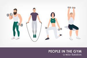 Gym people doing sports set, a Sport Illustration by Good Studio