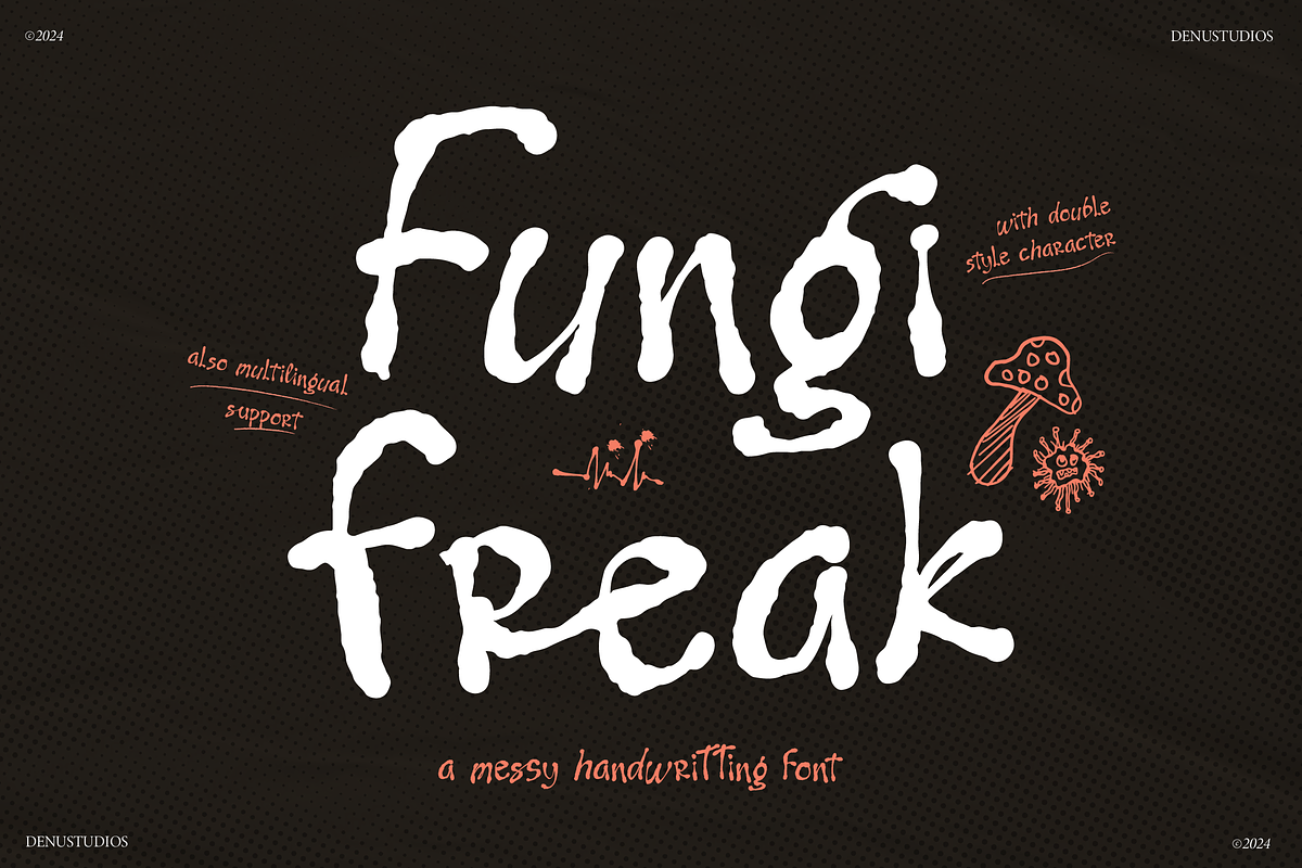 Fungi Freak | Messy Handwritting, a Handwritten Font by Denustudios (Photo 1 of 12)